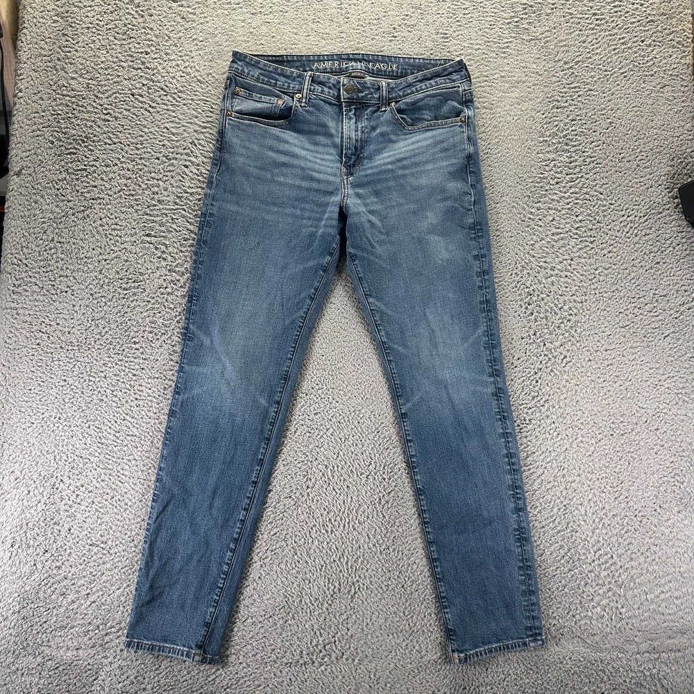 American Eagle Outfitters Airflex+ Jeans Mens 34x32 Blue Cotton Denim Tapered